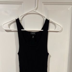 Black Aqua Ribbed Tank Dress - Exclusive